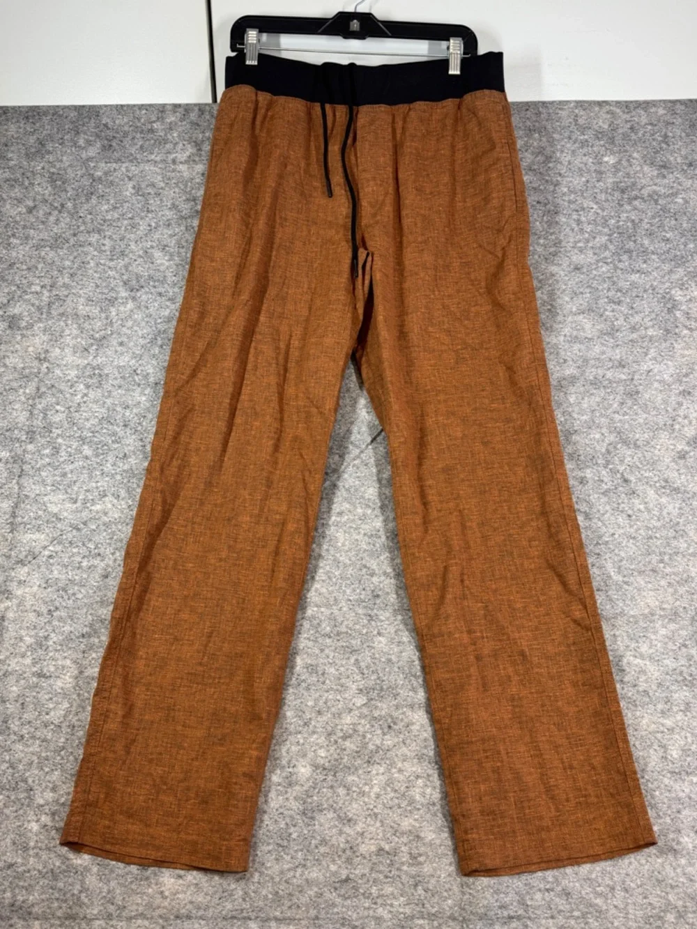 Prana Brown Pull On Hemp Blend Pants  Elastic Waist Comfy Casual Outdoor Size M - Picture 2 of 16